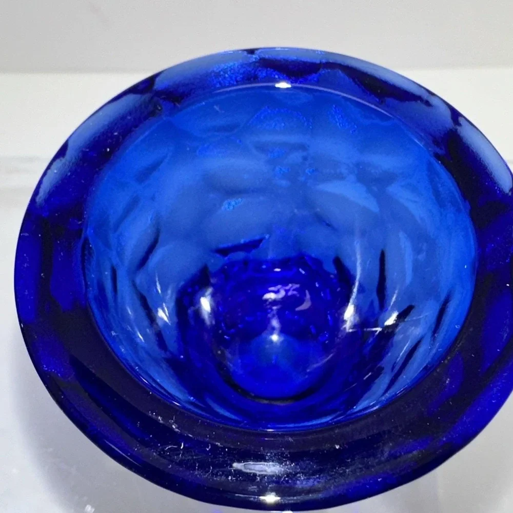 Luminarc Cobalt Blue Glass Egg Cups Set Of 2 France 1.75